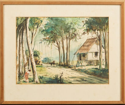 ABU BAKAR IBRAHIM watercolour on paper, signed lower left