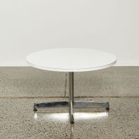 A Sixties Round Formica And Chrome Coffee Table