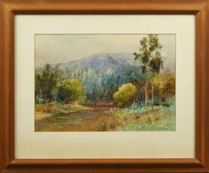 ILENE STITCHBURY Near Taupiri Water Colour c.1930s