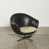 A Sixties Low Black Vinyl Tub Chair - 2
