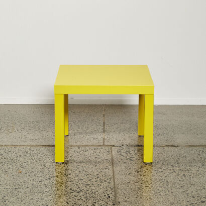 A Contemporary Yellow Ikea Lack Table