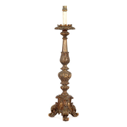 A 19th Century French Carved and Gilt Lamp