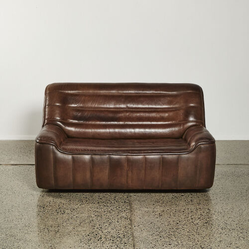 A De Sede Leather DS 84 Leather Two Seater Sofa