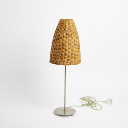 A Wicker Shade Lamp