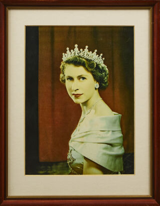 A Framed Print Of A Young Queen Elizabeth