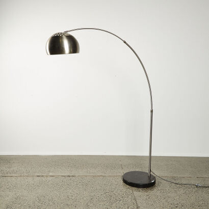 An Arco Style Lamp with Black Marble Base