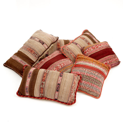 Seven Antique Peruvian Textile Cushions