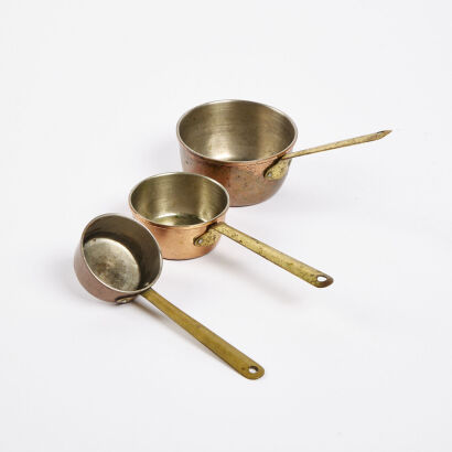 A Set Of Three Copper Measuring Cups