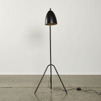 A Grasshopper Style Black Metal Floor Lamp