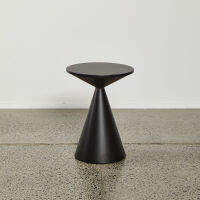 A Black Metal Conical Side Table