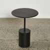A Modern Designer End Table With Cylindrical Base in Black - 2