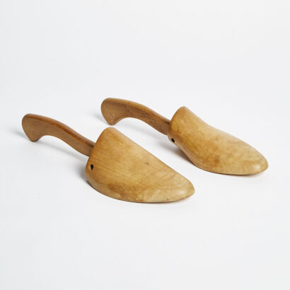 A Pair Of Wooden Shoe Makers Moulds
