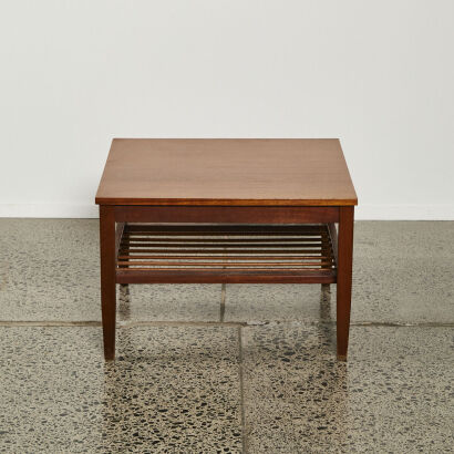A Square Mahogany Mid Century Coffee Table