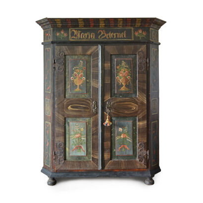 A Mid-19th Century German Painted Cupboard