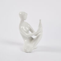 A Mid Century Royal Dux The Water Bearer Nude Porcelain Figure