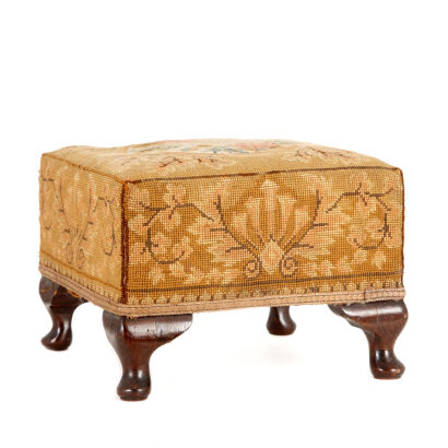 A Victorian Embroidered Foot Stool