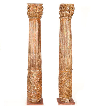 A Pair 17th Century Spanish Altar Columns