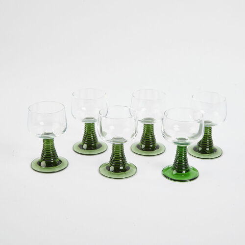 A Set Of Six Beehive Stem Glasses