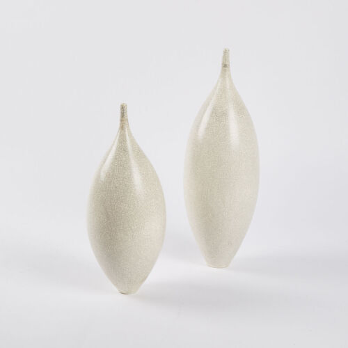 A Pair Of Large Peter Colis Crackle Glazed Vases