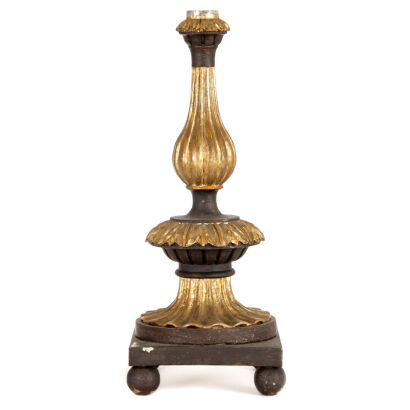 An Italian Carved and Gilt Lamp Base