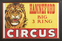 A Vintage Framed Hanneford Big 3 Ring Circus poster