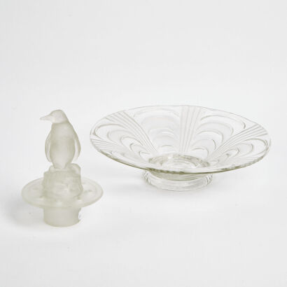 A Libochovice Glass Penguin Float Bowl