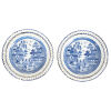 A Pair of Rare Willow Pattern Blue and White Small Plates