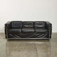 An Le Corbusier Style LC2 Three Seater by Cassina and Charlotte Perriand