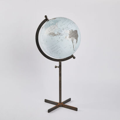 A Globe On Steel Stand