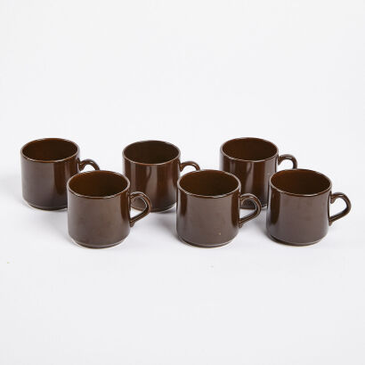 A Set Of Six Crown Lynn Coffee Cups