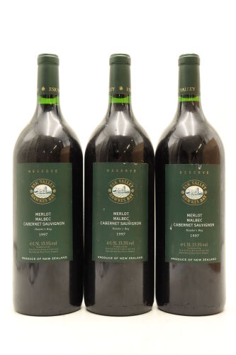 (3) 1997 Esk Valley Reserve Merlot - Cabernet Sauvignon - Malbec, Gimblett Gravels, 1500ml