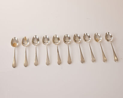 A Set of Ten Sterling Silver Teaspoons