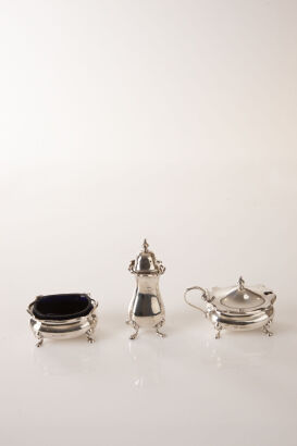 A Sterling Silver Cruet Set