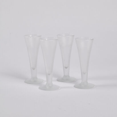 A Set Of Four Frosted Glass Villa Massa Lemonchello Glasses