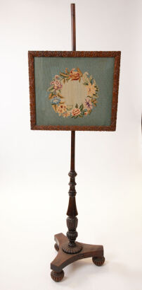 A Georgian Tapestry Pole Screen