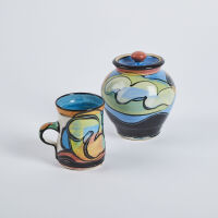 An Andrew Van Der Putten Lidded Jar And Mug