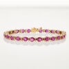 18ct Yellow Gold, 8.58ct Ruby and .38ct Diamond Bracelet