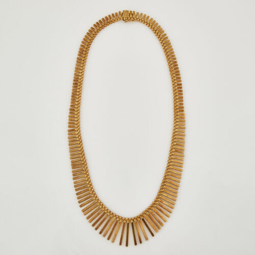 18ct Yellow Gold, Vintage, 42cm Fringe Necklace