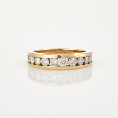 10ct Yellow Gold, Modern, Channel Set, 1.00ct Diamond Ring