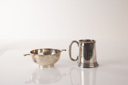 A Sterling Silver Christening Cup and bowl&nbsp;