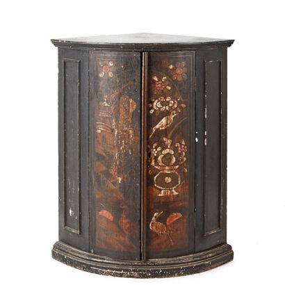 A George III Painted Corner Cabinet with Chinoiserie Style Decoration&nbsp;&nbsp;