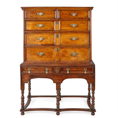 A George III Mahogany Chest on Oak Stand 