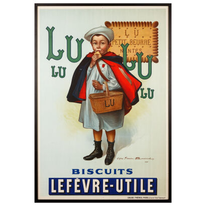 A French Art Nouveau Poster for ‘Lulu Biscuits Lefevre-Utile’ After Firmin Bouisset