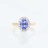 10ct Yellow Gold, 8mm x 6mm Tanzanite and .25ct Diamond Ring