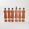 A Wood Carved Buddha and Five Monk Figures - 3