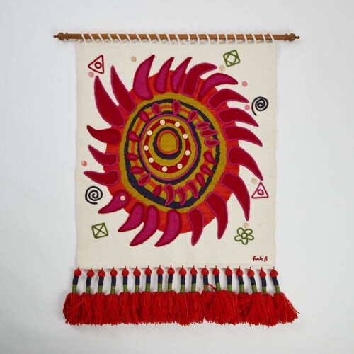 A Wool Woven Wall Hanging by Paula B, Ecuador