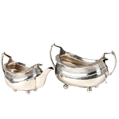 A&nbsp;Sterling Silver Cream Jug and Sterling Silver Sugar Bowl