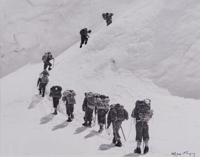 ALFRED GREGORY First carry of stores to the South Col, Wylie leading Sherpas - start of Lhotse Face, 1953/1992