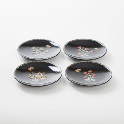 A Set of Four Lacquerware Dishes