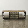 An Industrial Cabinet With Wood Top